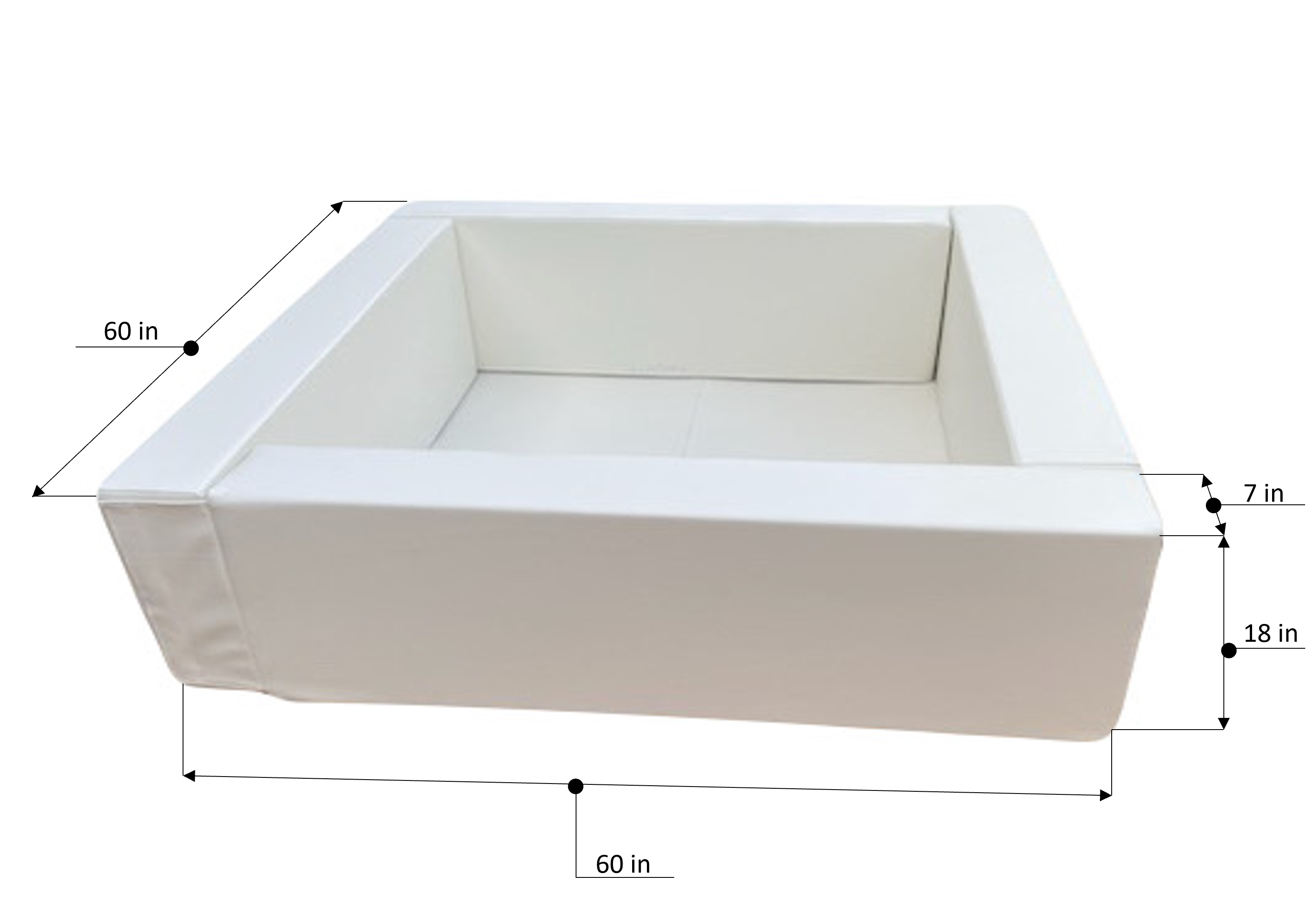 Weiss Softplay - Bällebad (5' x 5' x 18'') für den Großhandel auf Faire1