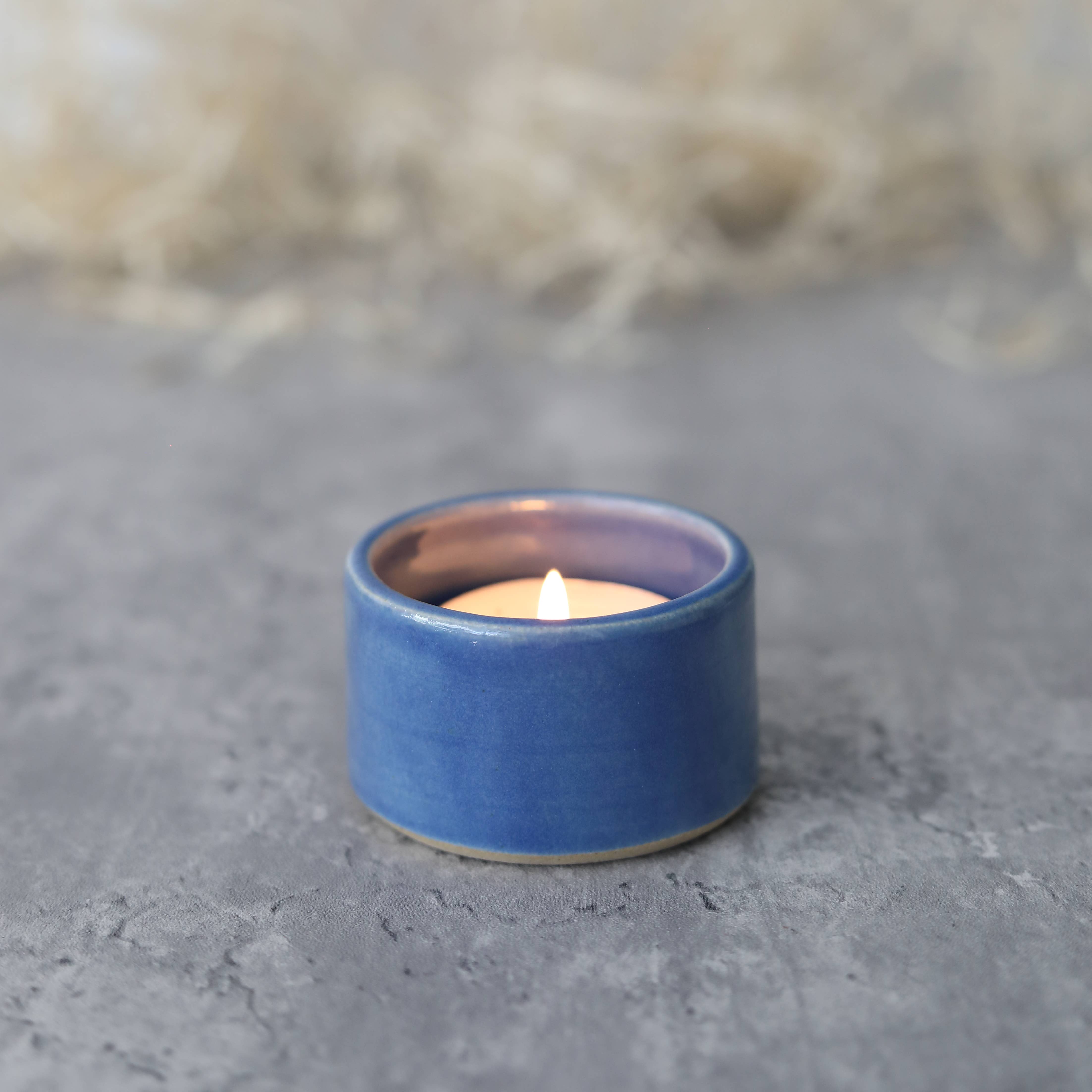 Katie L Thompson Designs – wholesale Candle holder – Pacific Blue Handmade Ceramic Tea Light Candle Holder7