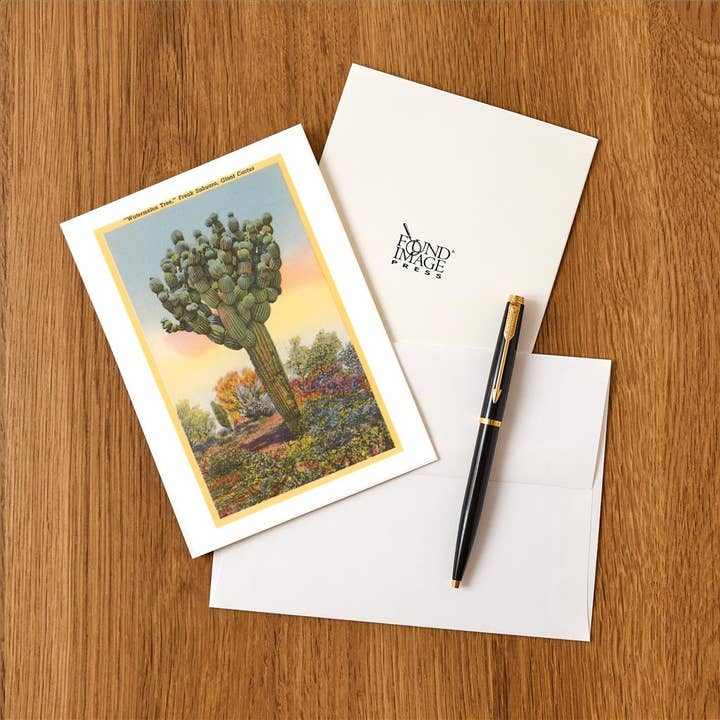 Found Image Press - Vendita all'ingrosso Set di cartoleria/cancelleria - Biglietto d'auguri ZA-29 Albero di Anguria, Cactus Saguaro Strano