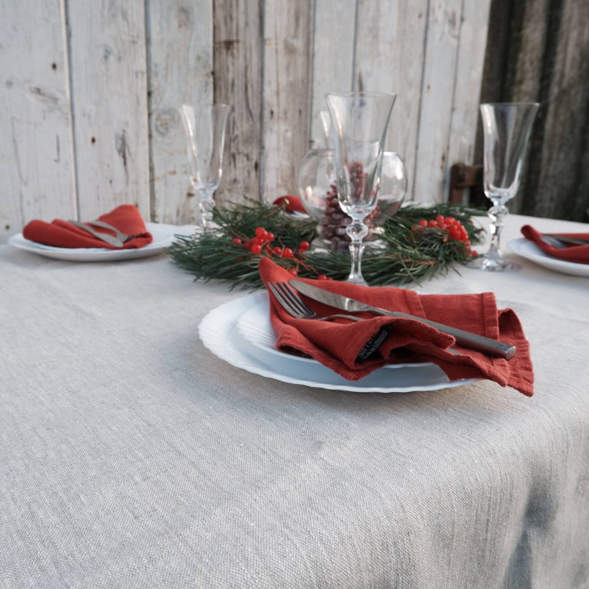 NorraVilla - Wholesale Tablecloth - Linen Tablecloth in heavy Oatmeal linen from NorraVilla3