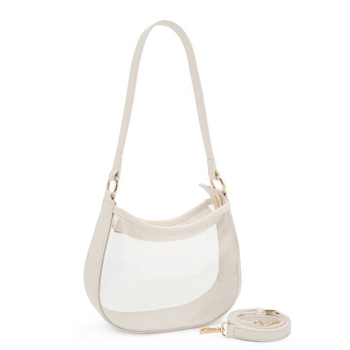 KAYLA+AVA - Vente Sac à bandoulière – femme - SAC TRANSPARENT PAULINE EN FORME DE CROISSANT