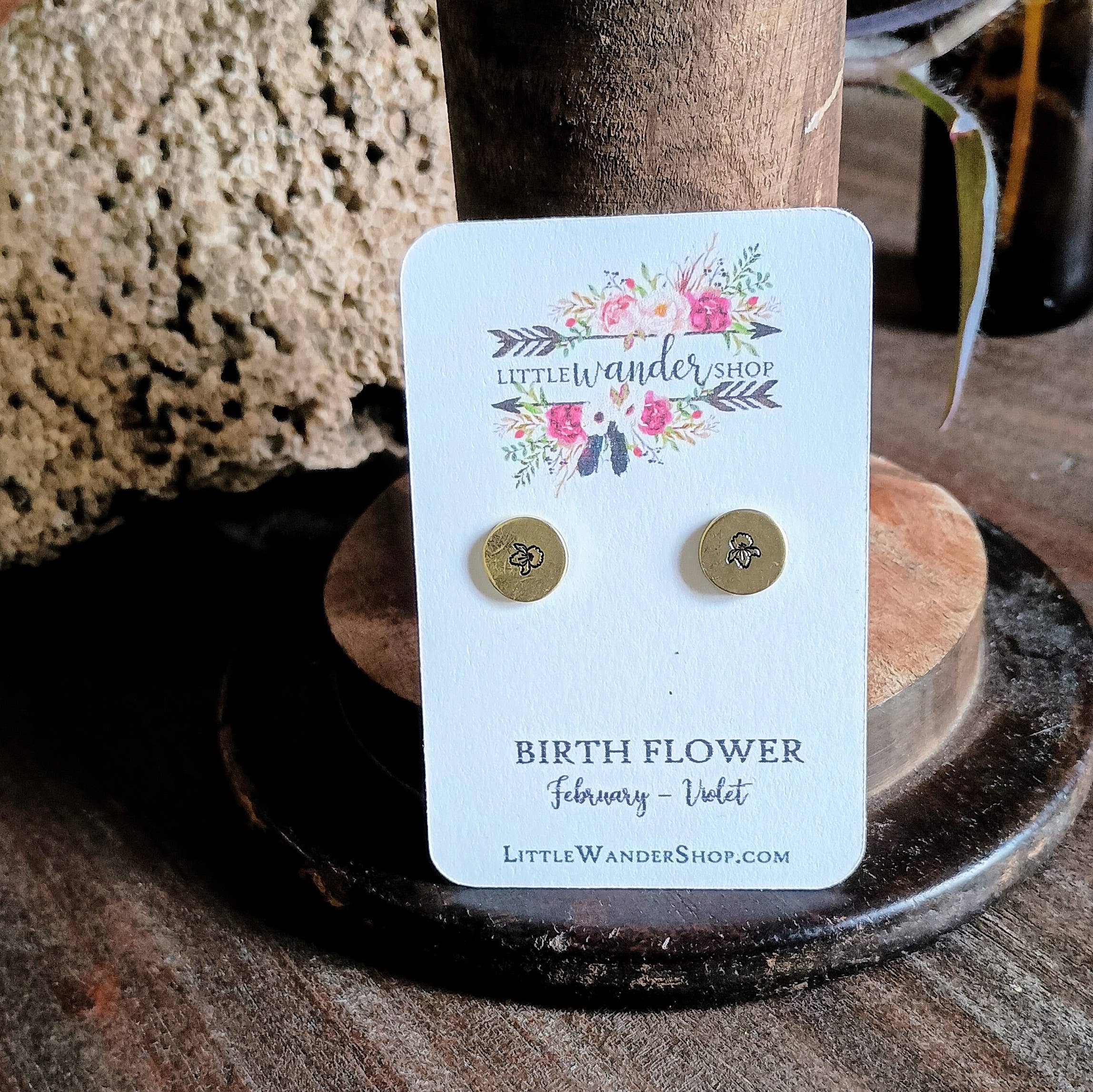 Little Wander Shop - Venta al por mayor Pendientes de botón/aretes de poste - Juego de Pendientes de Flor de Nacimiento de 12 Meses19