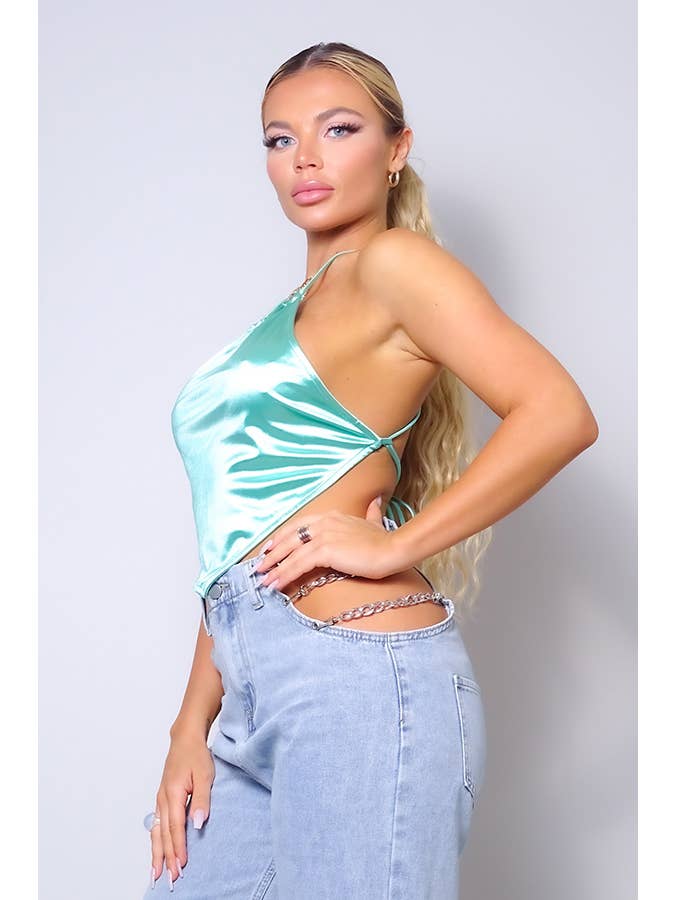 CEFIAN FASHION – Engroshandel Bluse - Dame – CHIC BEDØVELSE SATIN TØRKLÆDE TOP13