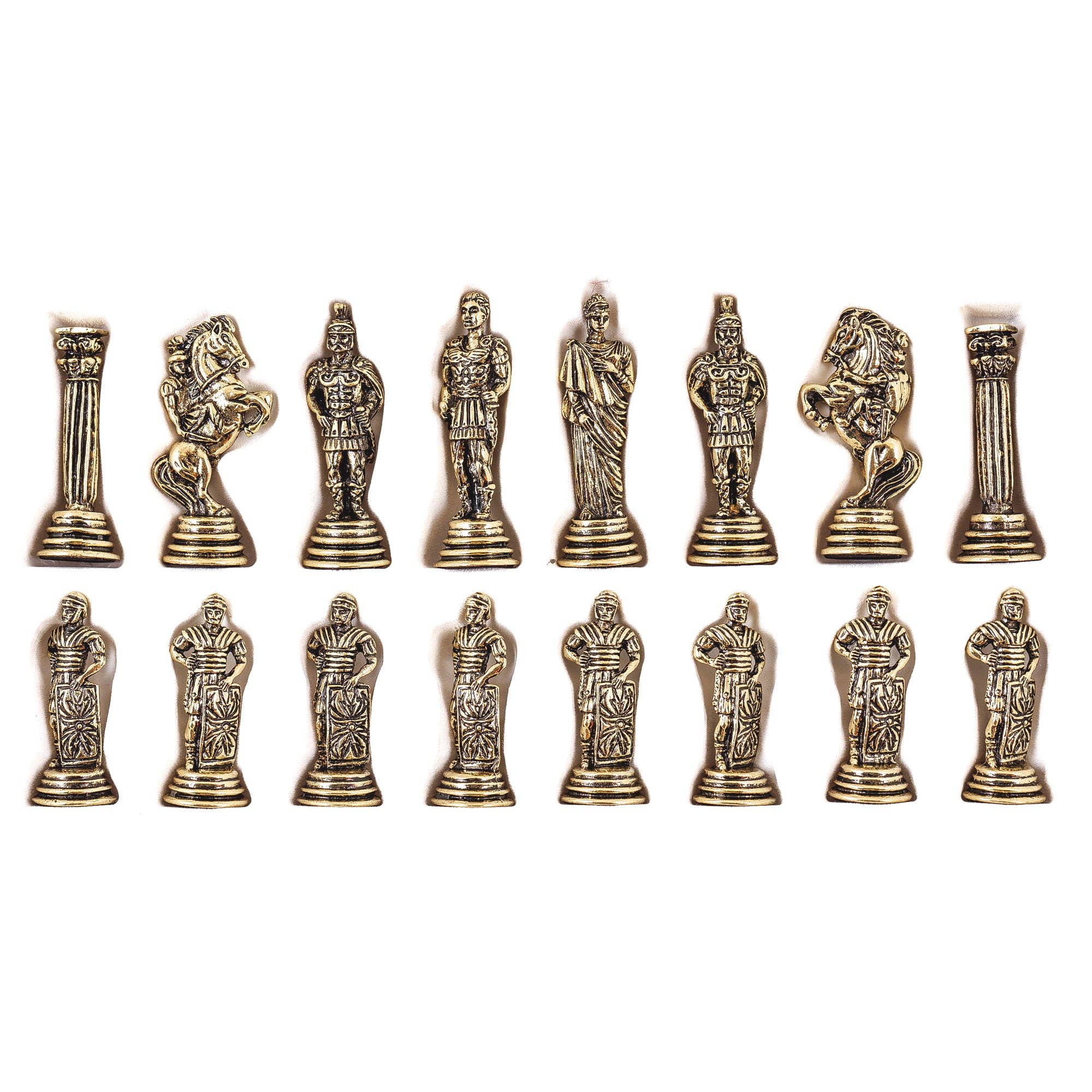ARTIA LTD - Wholesale Board Game - Olive Wood Chess,  Black Squares & Metal Chess Pieces Roman8