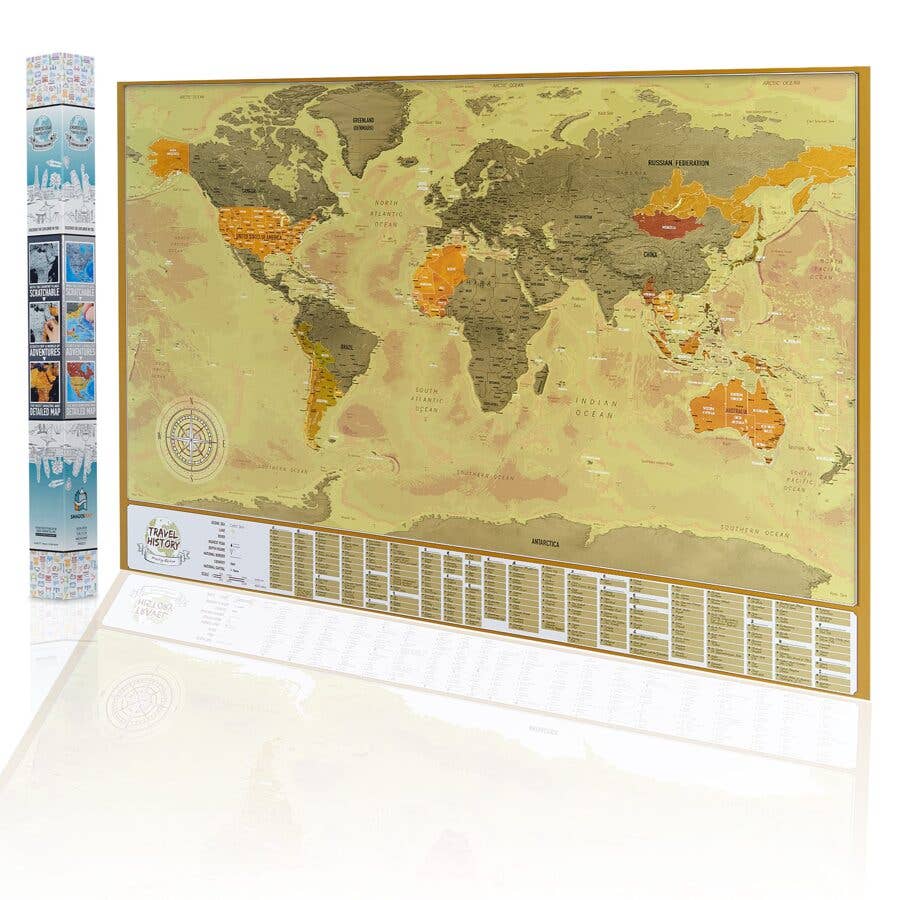 Mapidea - Wholesale Map - Scratch Off World Map - Color Vintage - Size84x57cm0