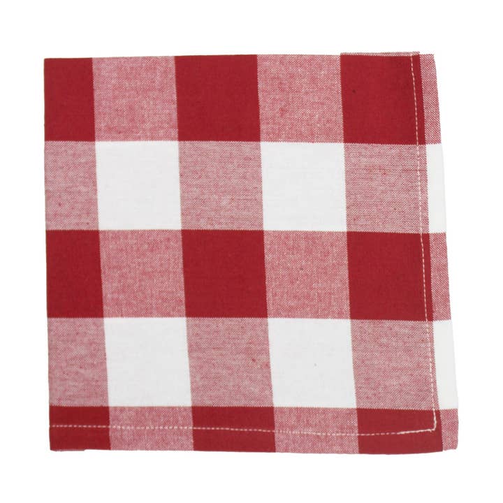 Buffalo Check Crimson Red Napkin 18x18 for wholesale by Home Collections by Raghu
