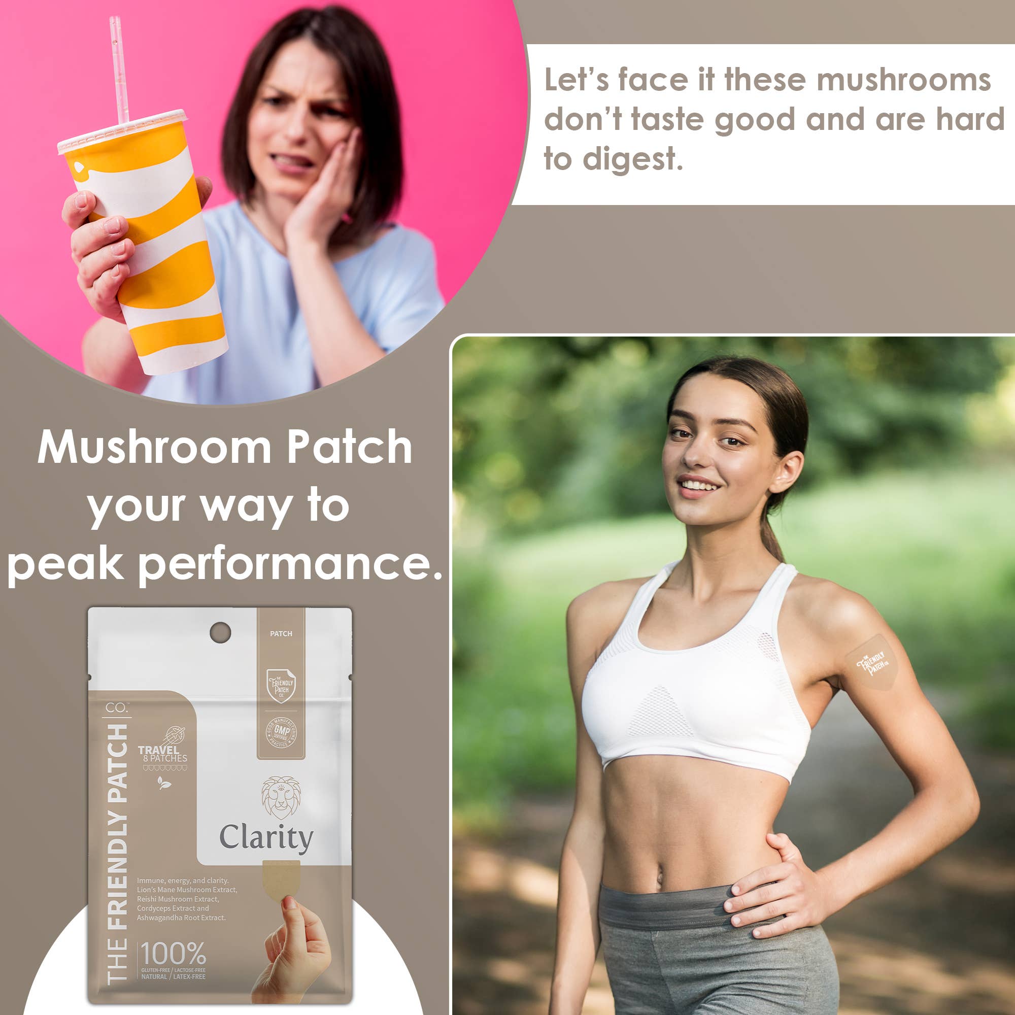 Friendly Patch CO - Wholesale Oral Supplement/Vitamin - Clarity –  Lions Mane Mushroom, Reishi Mushroom, Cordyceps2