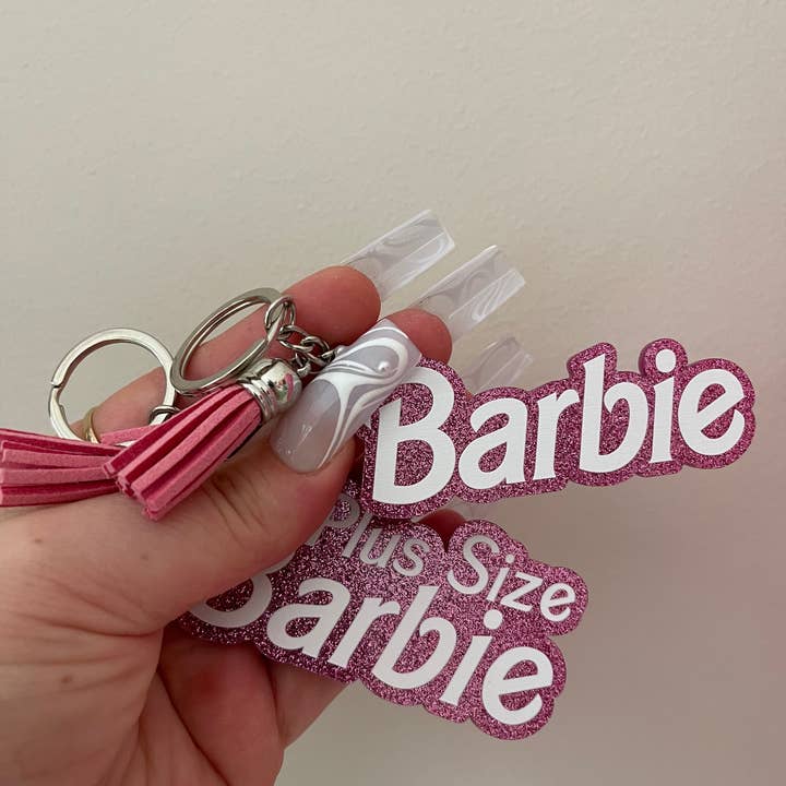Barbie Pink Glitter Schlüsselanhänger für den Großhandel von Little Design Collective