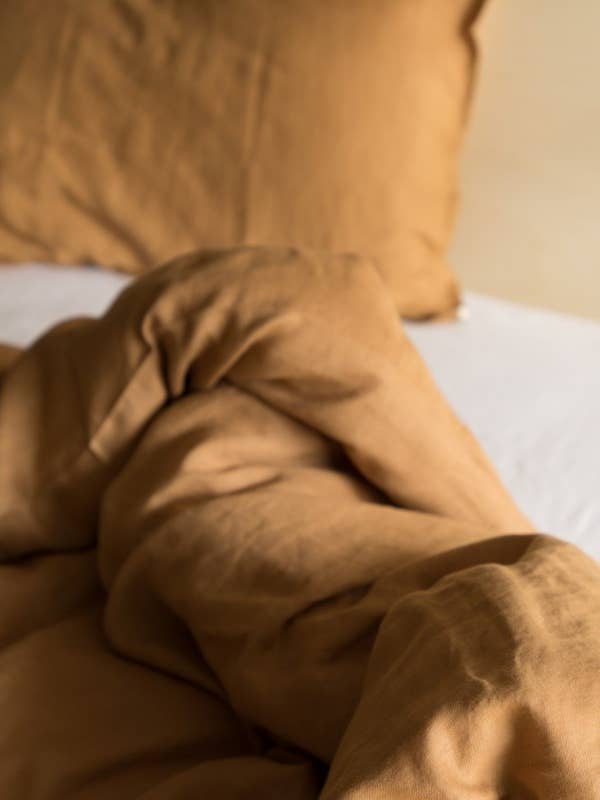 Copripiumino in lino lavato Tabacco per la vendita all'ingrosso da parte di Gabrielle Paris