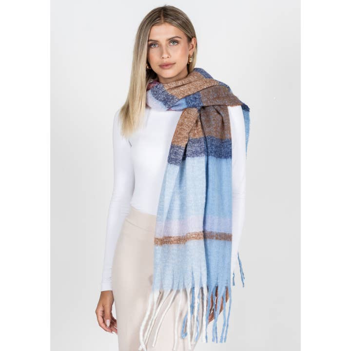 C'est Moi Clothing Co - Wholesale Scarf - Women's - Stripe Pattern Blanket Scarf- CESCB23372