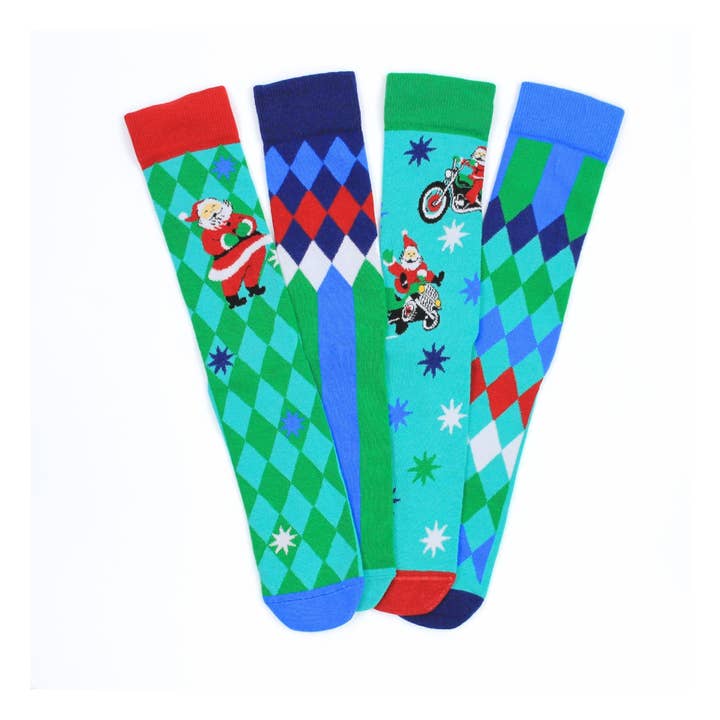 Sock Academy – wholesale Socks – Men's – SANTA BANTA - 4 Odd Socks Christmas Cracker |United Oddsocks4
