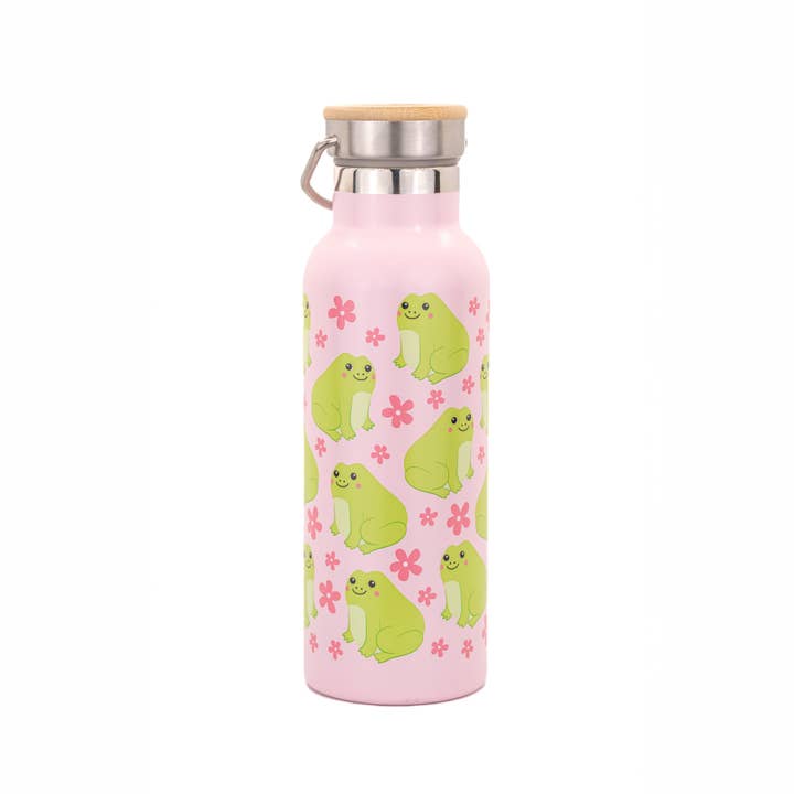 Frog Metal Water Bottle for wholesale by Sass and Belle