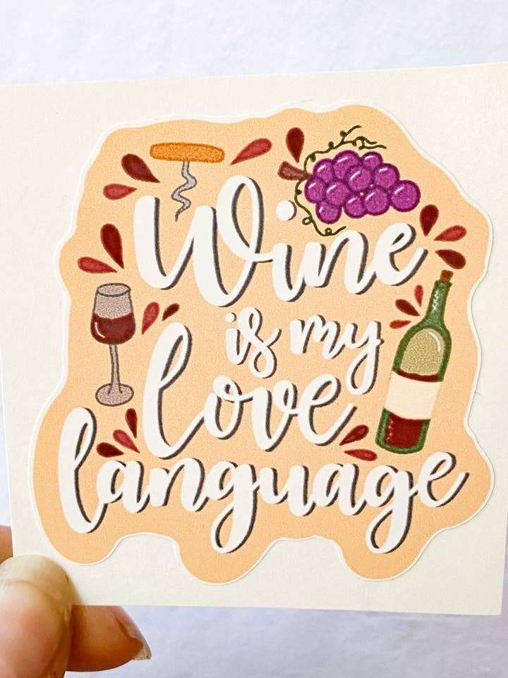 Wijnsticker | Cadeau voor wijnliefhebbers | Wijncadeau | Stickers voor Hyd voor wholesale door Michaela K Creations