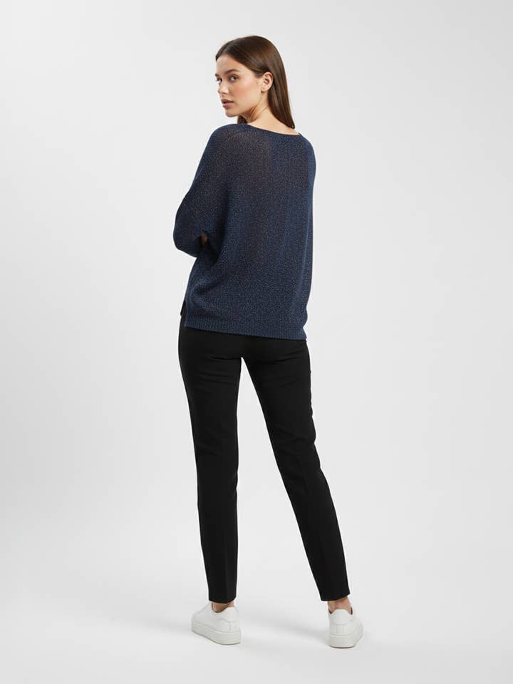 L'Emotion - Wholesale Knit Sweater - Women's - Modal Shiny Thread V-Neck Knitted Sweater24