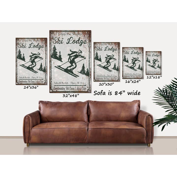 Olive Branch Farmhouse - Wholesale Canvas Art - Vintage Retro Ski Lodge Winter Canvas Wall Art & Decor
