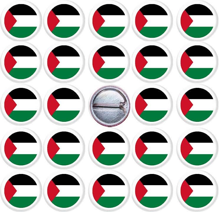 Pinbax Express - Wholesale Lapel Pin/Button - 25 Palestinian flag 1"inch (25mm) button pins free Palestine0