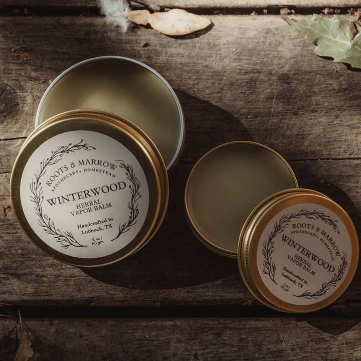 Winterwood Herbal Vapor Balm for wholesale by Roots & Marrow Apothecary