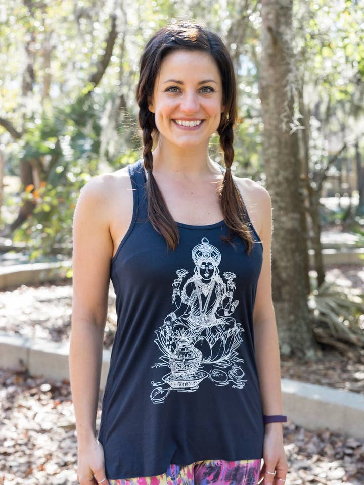 Yoga Tank Top | Goddess Lakshmi Festival Tank for wholesale by Violet Lotus
