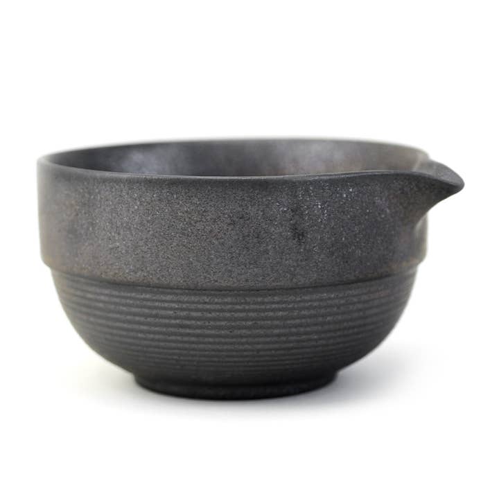 Black Spouted Matcha Bowl | Matte Ceramic for wholesale by Senbird Tea