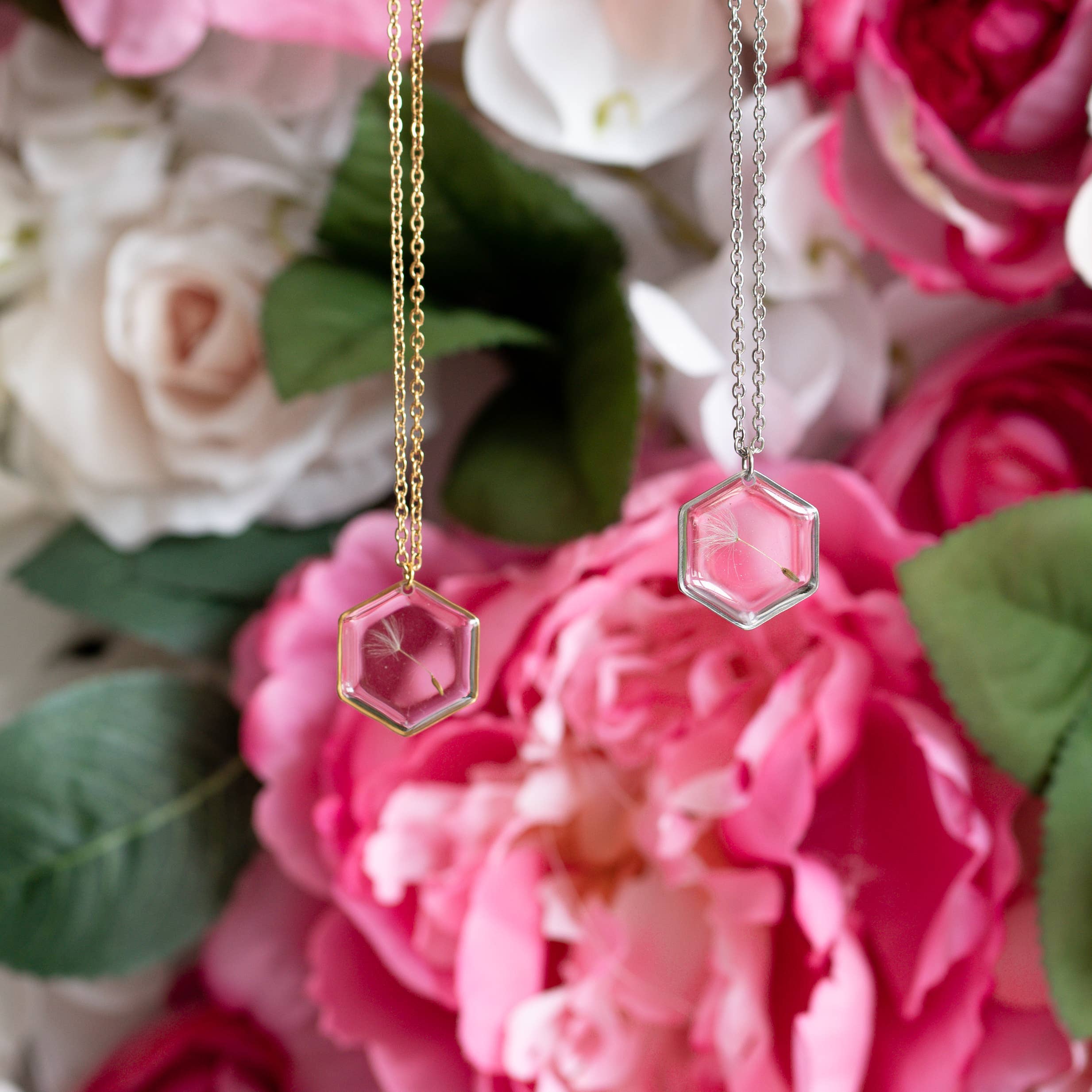 Chemist Creations - Vendita all'ingrosso Collana con ciondolo/pendaglio - Collana in resina con fiori veri e propri semi di tarassaco3