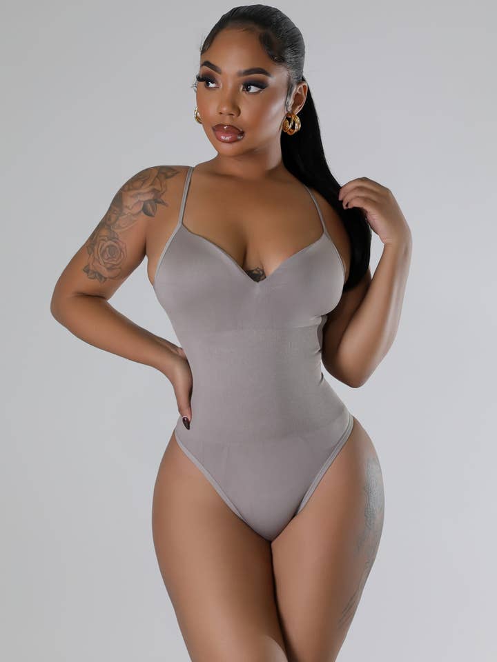 PLUNGED SWEETHEART CAMI BODYSUIT for wholesale by 5besties inc