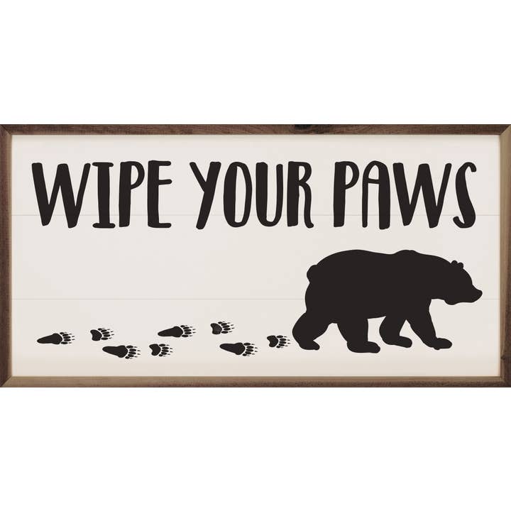 Wipe Your Paws Bear White for wholesale by Kendrick Home