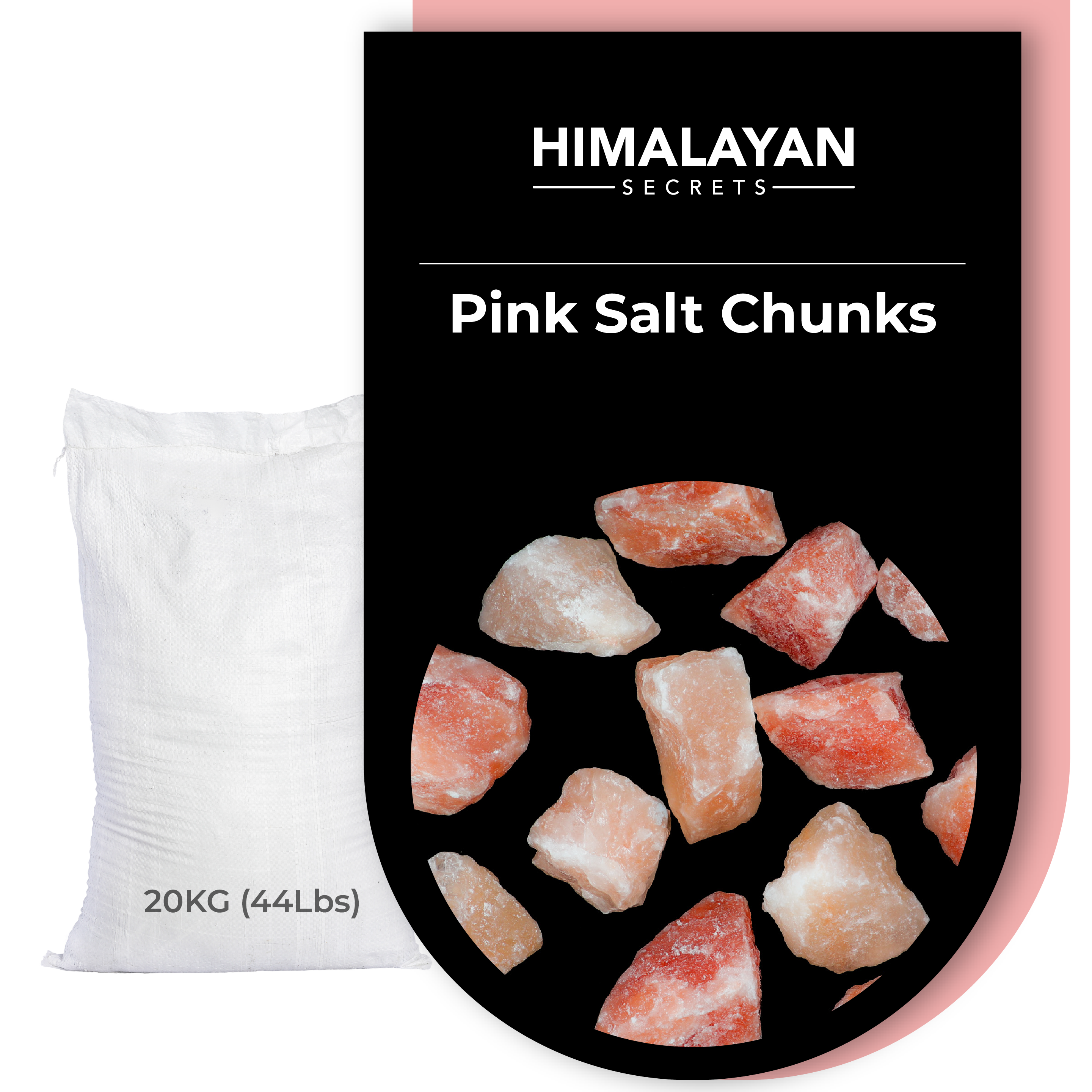 Himalayan Secrets - Vente Sel - 44 Lbs Sel comestible rose foncé de l'Himalaya 60-90g2