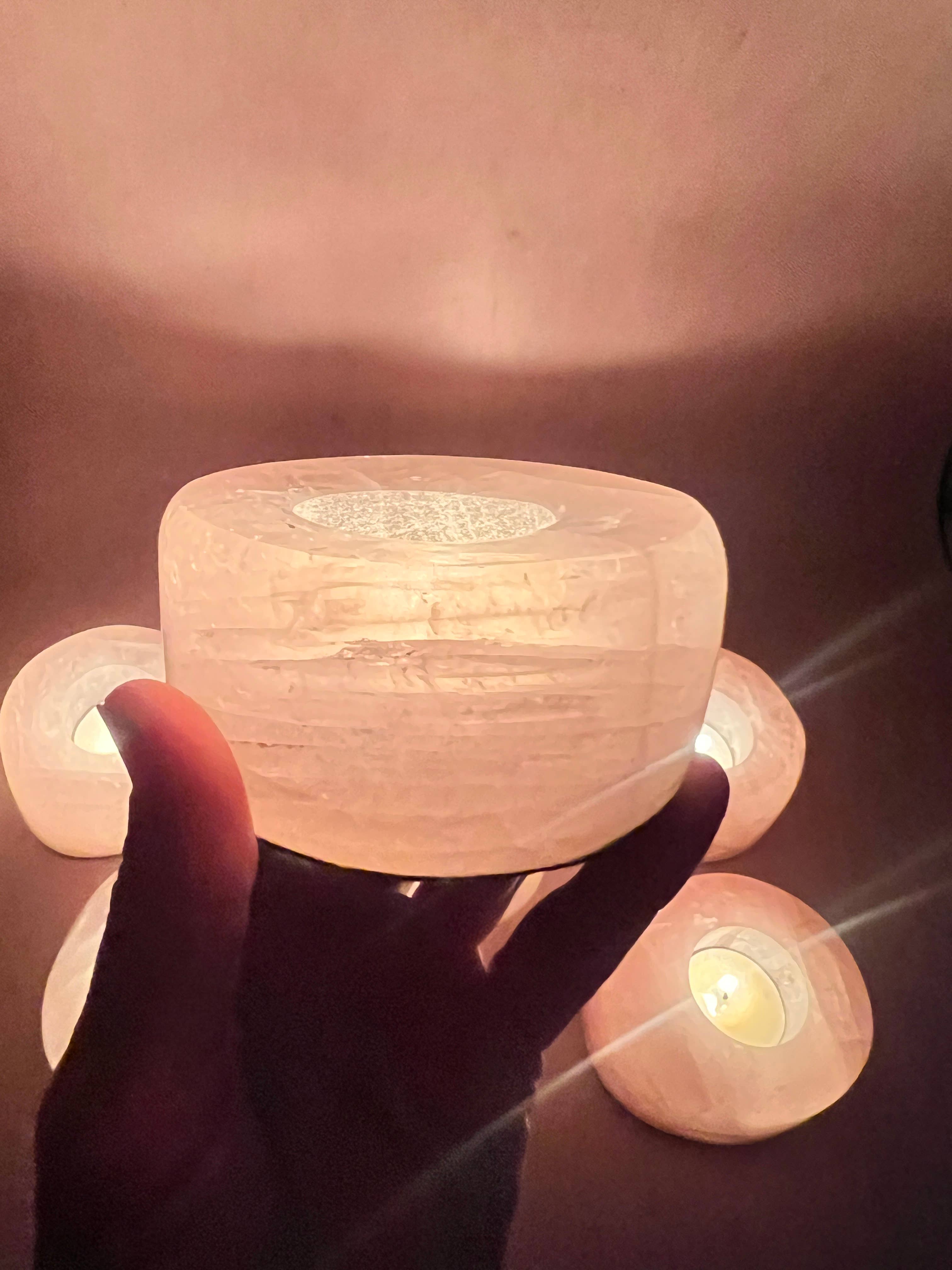Terra Dawn Minerals - Wholesale Candle Holder - Rose Quartz Candle Holders15