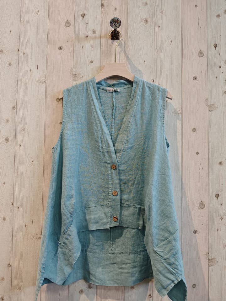 Linen & More – wholesale Blus - Dam – REF 83679 ÄRMLÖS BLUS LINNE 100%