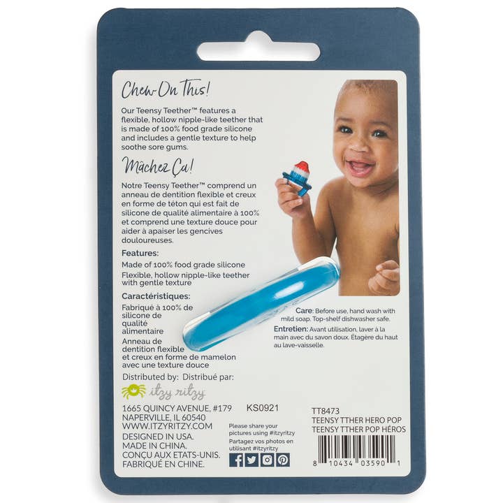 Itzy Ritzy - Wholesale Teether (Not Clip-On) - Baby - Teensy Teether™ Hero Pop Soothing Silicone Teether6