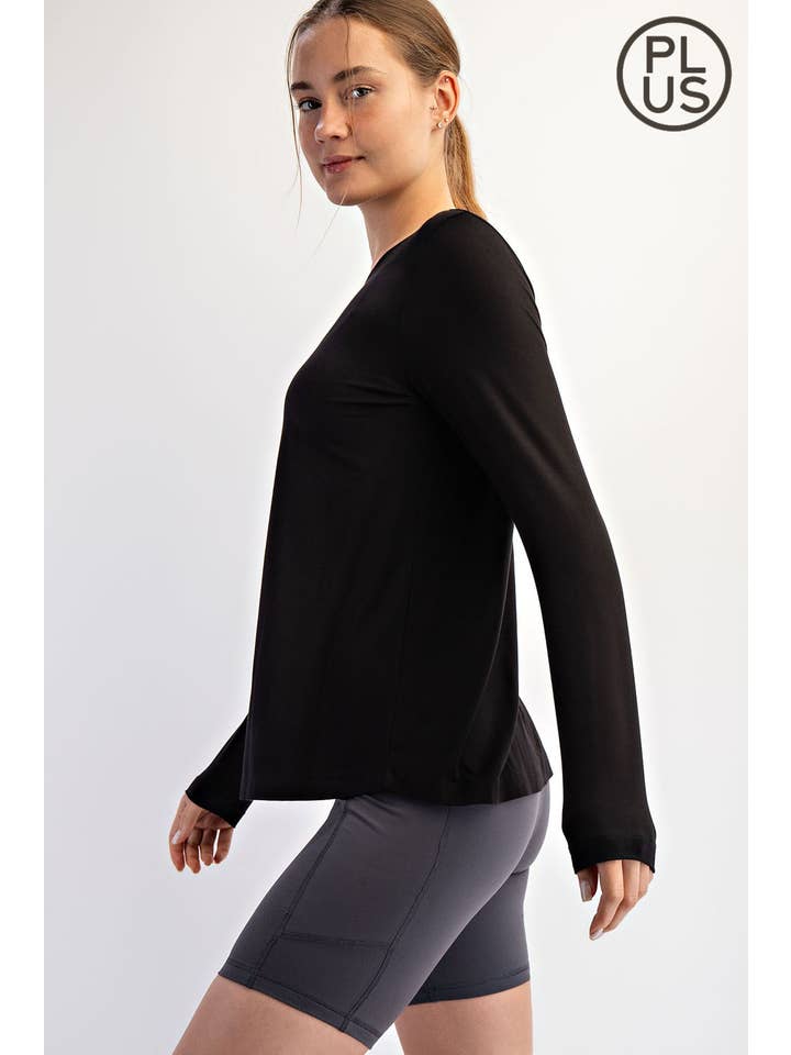 Rae Mode - Wholesale Lounge Top - Women's - PLUS SIZE VISCOSE MODAL LONG SLEEVE TOP5