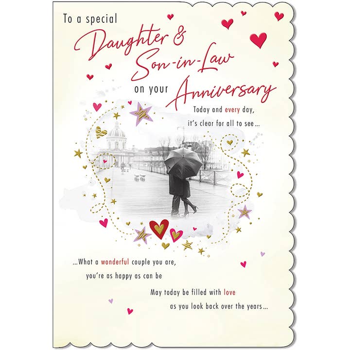 Piccadilly Greetings – wholesale Anniversary card – Anniversary Card, Anniv Daug & SIL, Couple Umbrella