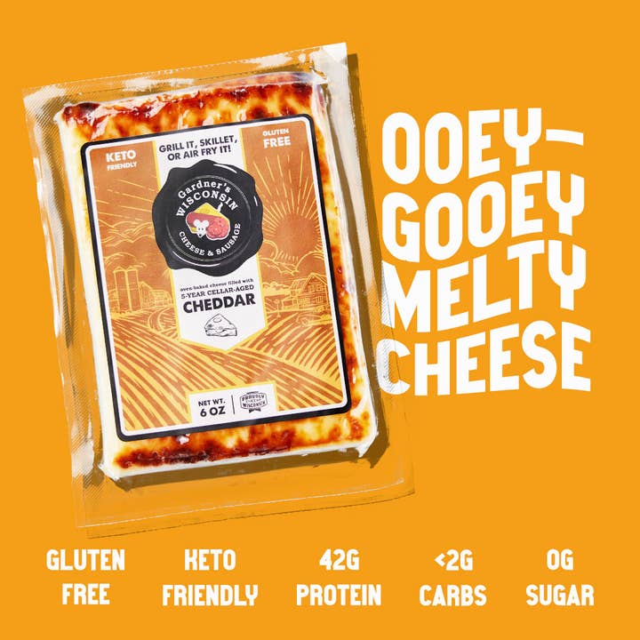 Gardner's Wisconsin Cheese and Sausage - Wholesale Cheese - Oven-Baked Cheese filled with 5-Year-Aged Cheddar2