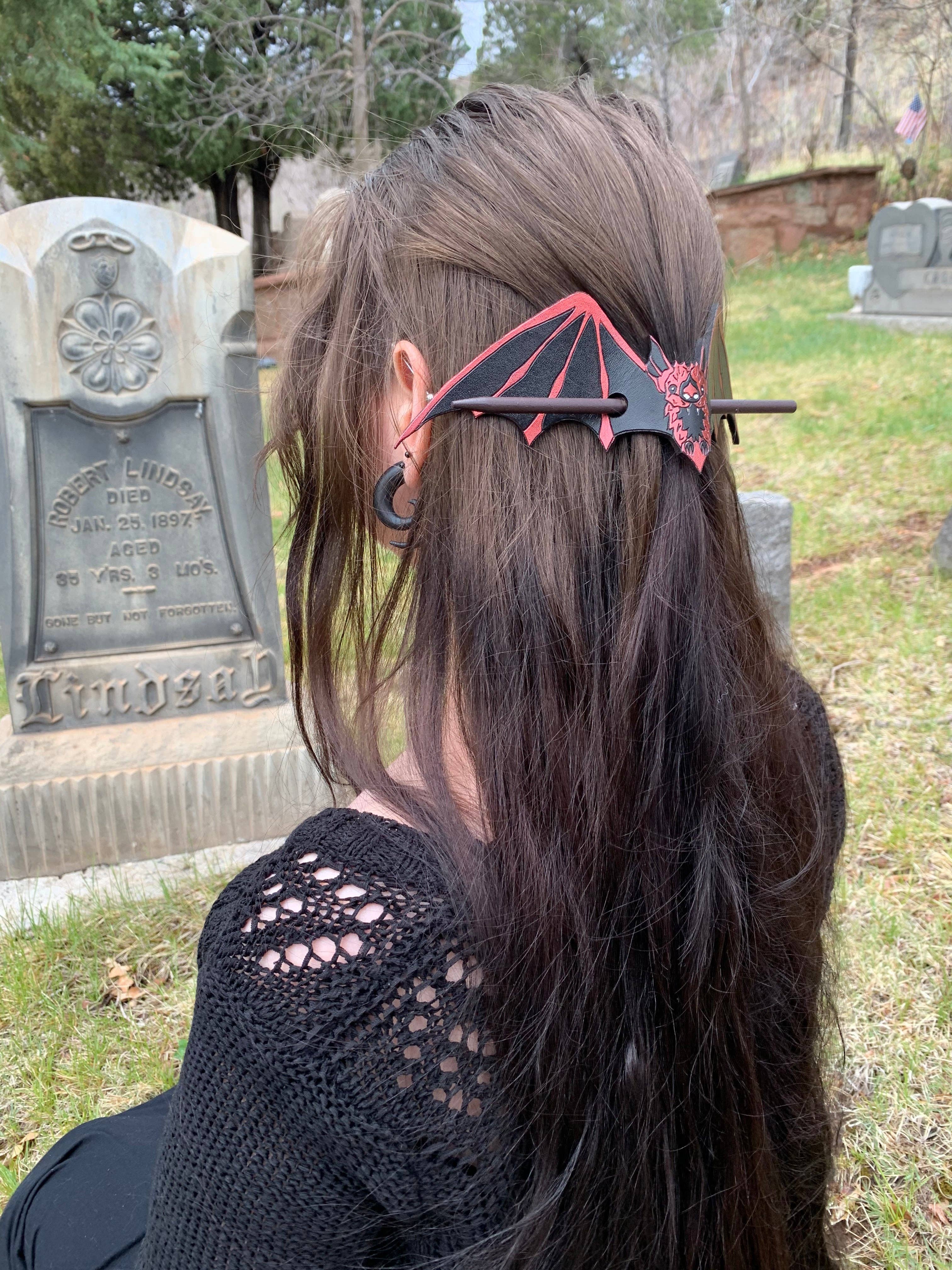 Hart & Horn - Vendita all'ingrosso Fermaglio per capelli - Donna - Fermacapelli in pelle di pipistrello6