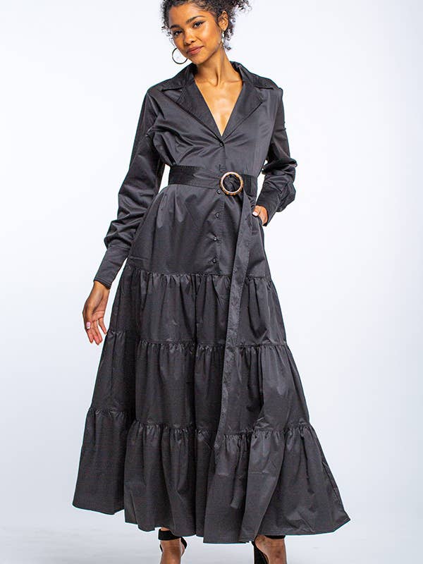 ROBE MAXI TRENCH AVEC CEINTURE pour la vente par QMP Moda
