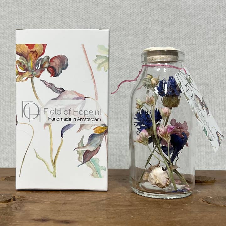 Dried Florals in Glass Harapan 100 - SMALL for wholesale by Field of Hope