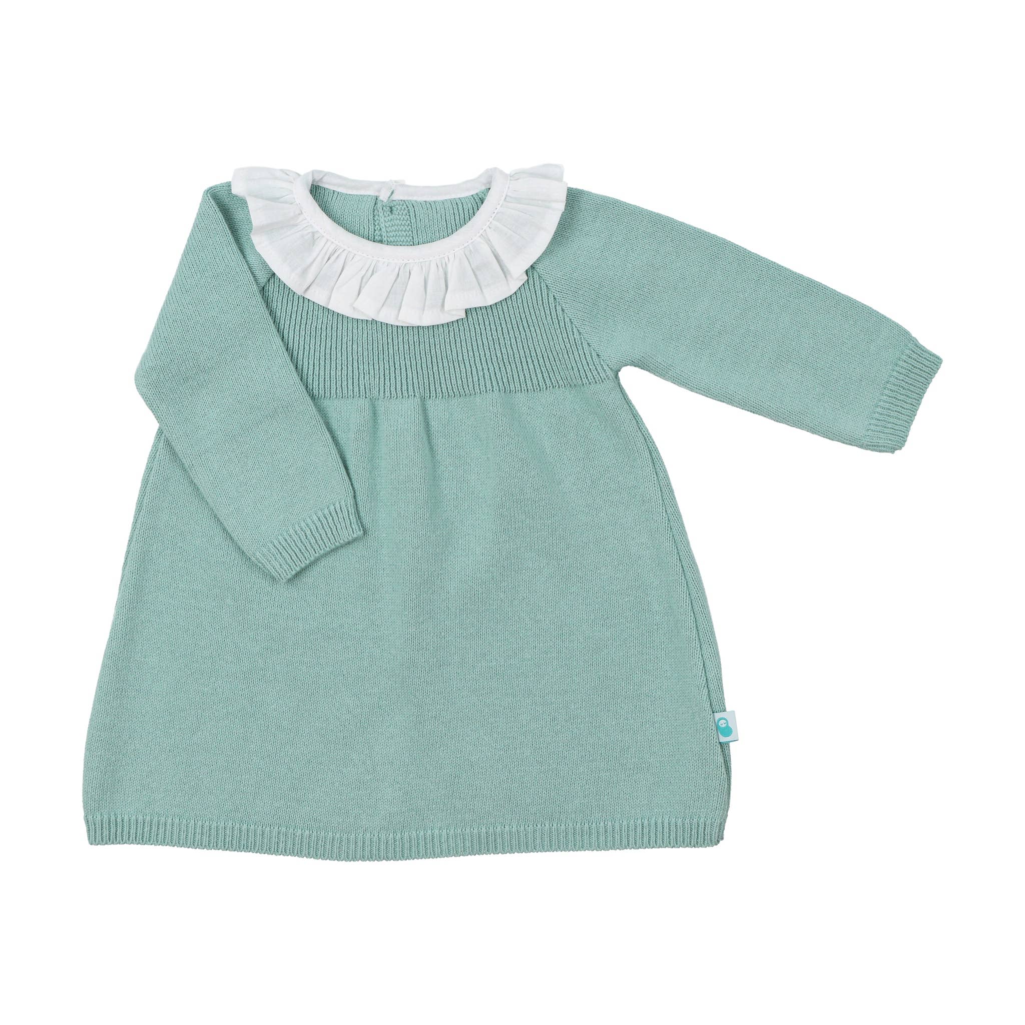 Bean Baby Clothes - Wholesale Dress - Baby - Vestido de Malha de Algodão para Bebé com Gola de Tecido7