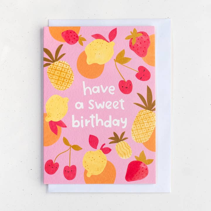 Sweet Fruit Birthday Card for wholesale by Natàlia Juan Abelló