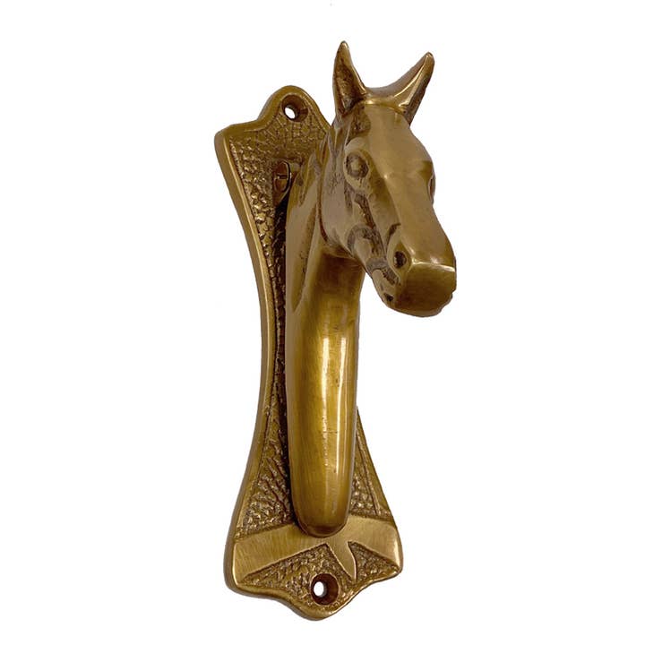 Madison Bay Co. - Historical Home Decor Reproductions - Wholesale Knob/Pull - 6" Antiqued Brass Horse Head Door Knocker
