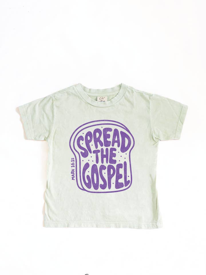 SPREAD THE GOSPEL Toddler Washed Graphic Top for wholesale by OAT COLLECTIVE