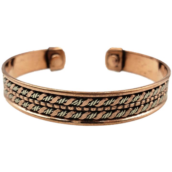 Treasure Jewelry - Wholesale Cuff Bracelet - Pure Copper Magnetic Bracelet Arthritis Pain Therapy4