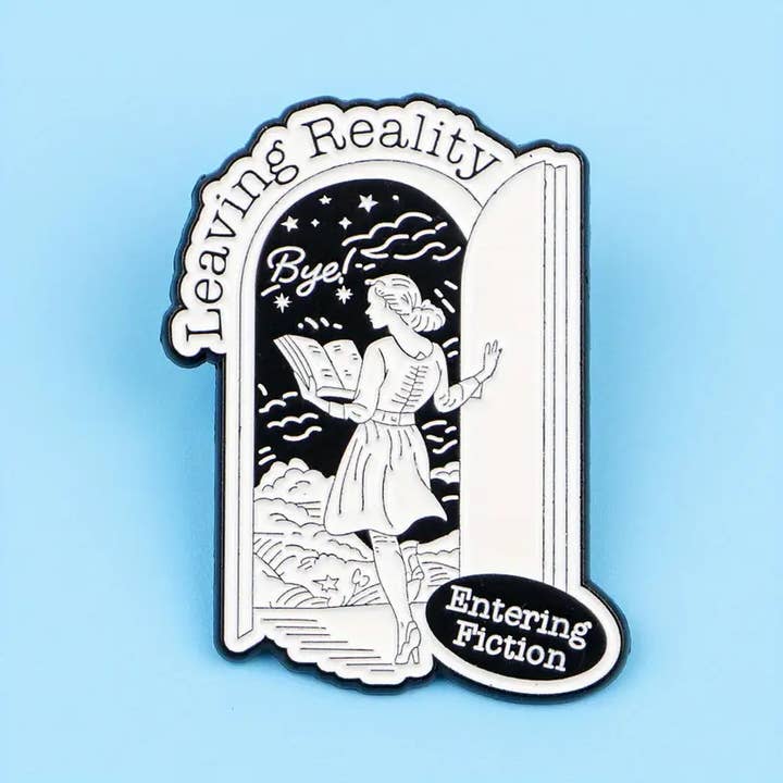 Magnifique Hearts - Wholesale Lapel Pin/Button - Leaving Reality Entering Fiction Enamel Pin, Book Lovers Pin2