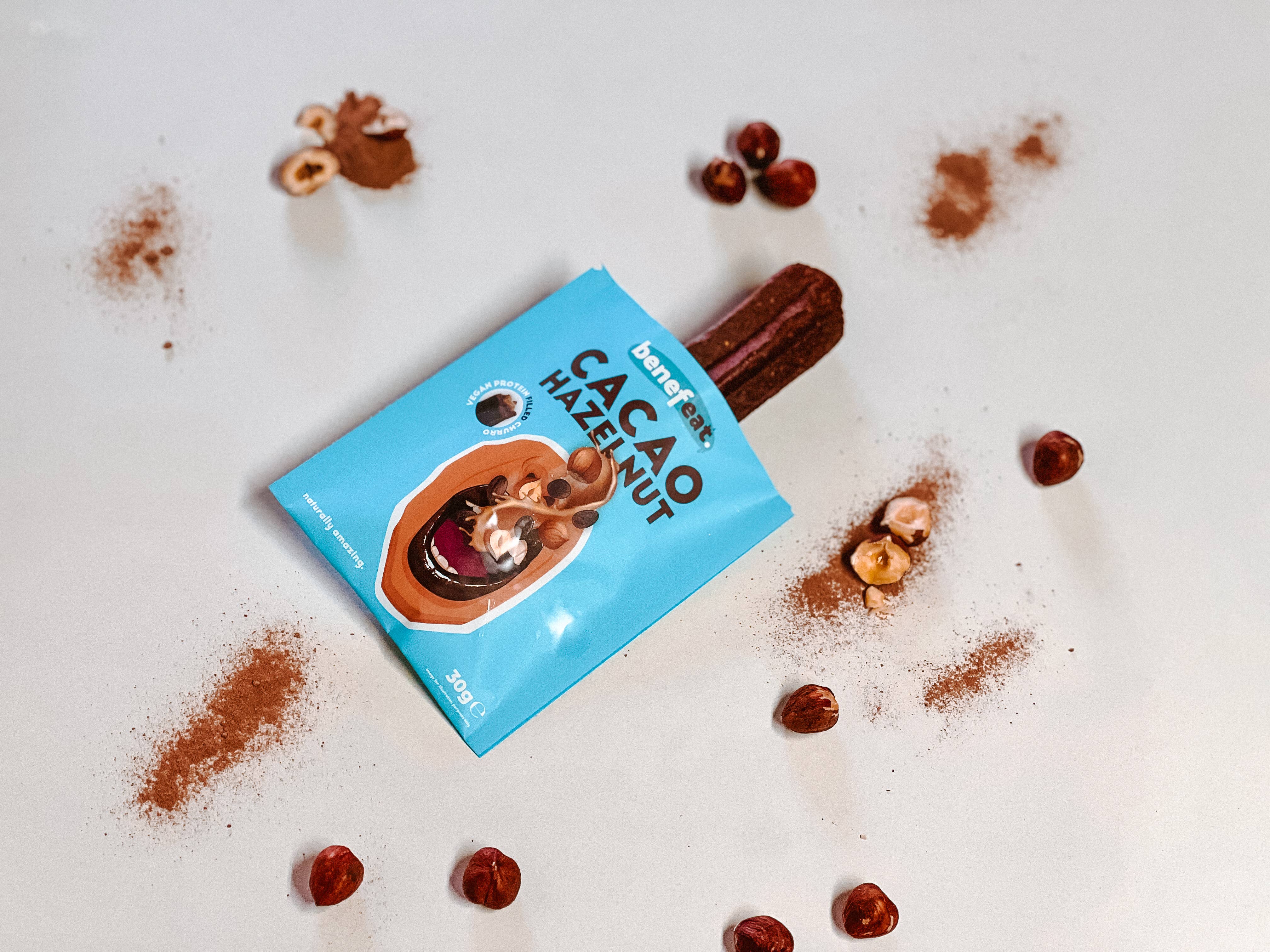 BENEFEAT - Wholesale Snack Bar - Organic Cocoa Protein Churro with Hazelnut filling without gluten3