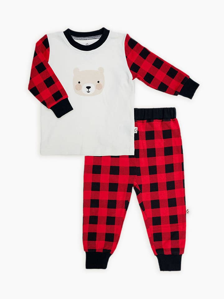 Ensemble de pyjama assorti 2 pièces à carreaux Buffalo pour bébé pour la vente par Gertex