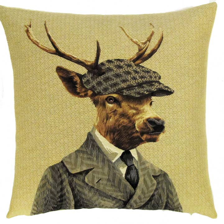 Decorative Pillow Cover Stag with Bonnet for wholesale by yapatkwa - art of the loom