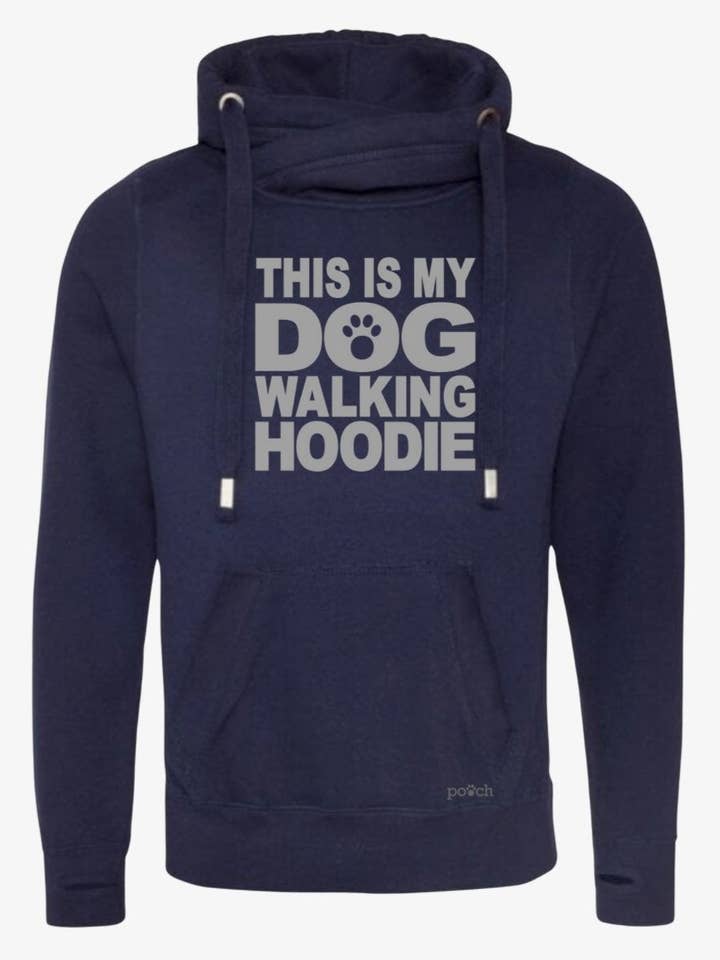 This Is My Dog Walking Cross Neck Hoodie for wholesale by Pooch