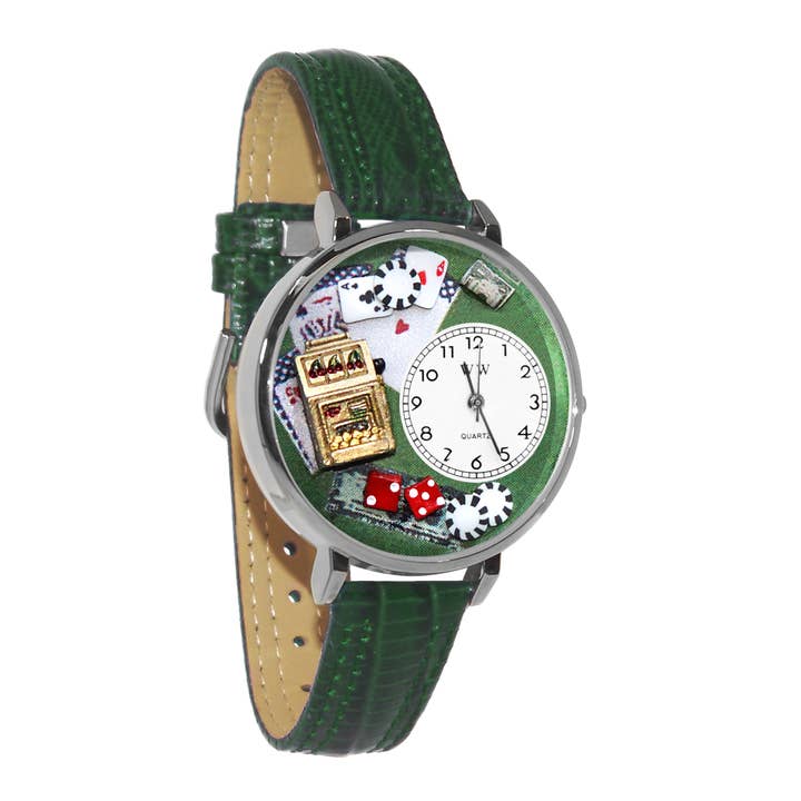 Whimsical Gifts - Vente Montre – femme - Montre 3D Casino Slots | Fabriquée à la main aux États-Unis | Or ou argent