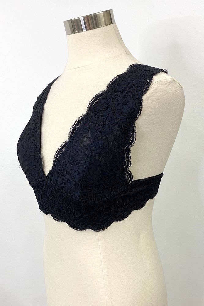 Hana - Vendita all'ingrosso Bralette - Donna - Bralette in pizzo morbida ed elegante con imbottiture rimovibili (6 pezzi)1