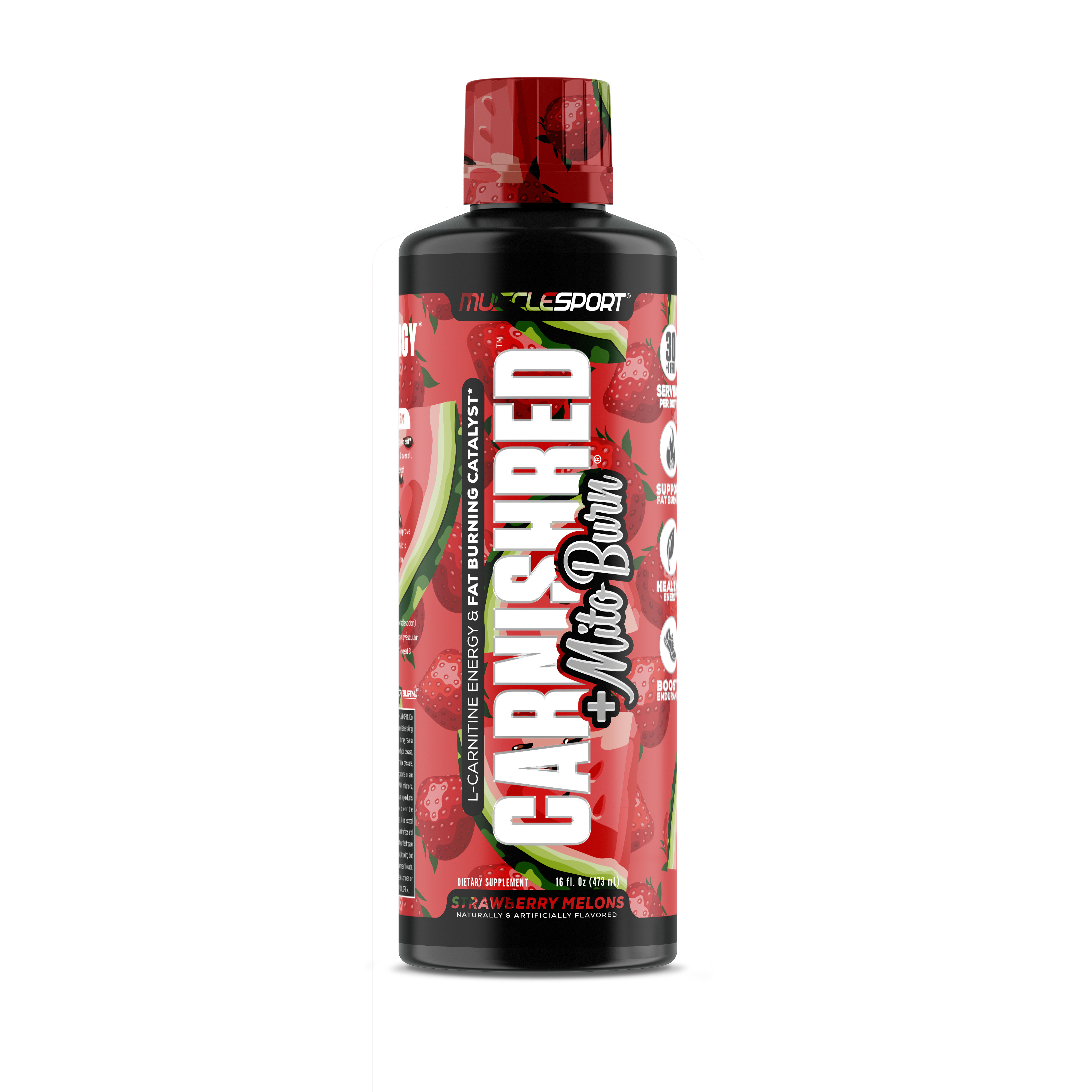 MuscleSport - Vente Supplément oral/vitamine - Liquide CarnishRed® + Mitoburn® 16 oz - Aide au métabolisme sans stimulation, - Catalyseur d'entraînement2
