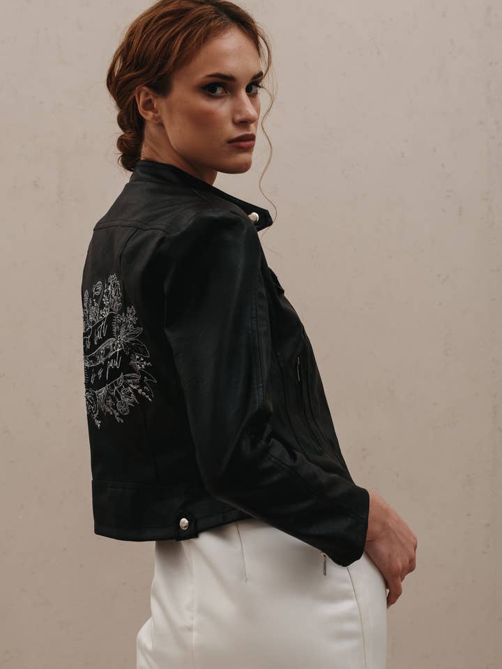 Heirloom Bridal Company - Wholesale Leather Jacket - Women's - Till Death Botanical Leather Jacket2